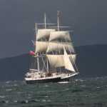 Tall Ship Lord Nelson, Training Vessel, Arriving at Ullapool 2011