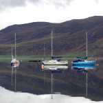 Boats on Calm Loch Broom, Ullapool Harbour